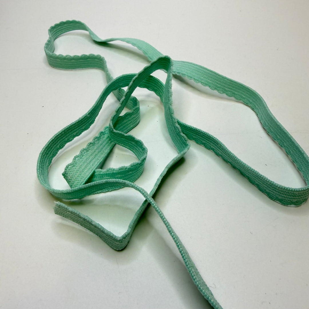⅜" Knitted Elastic - Light Mint Aqua - Bundle - True Deadstock supplies Fabric by private - Sustainable Textile | FABCYCLE
