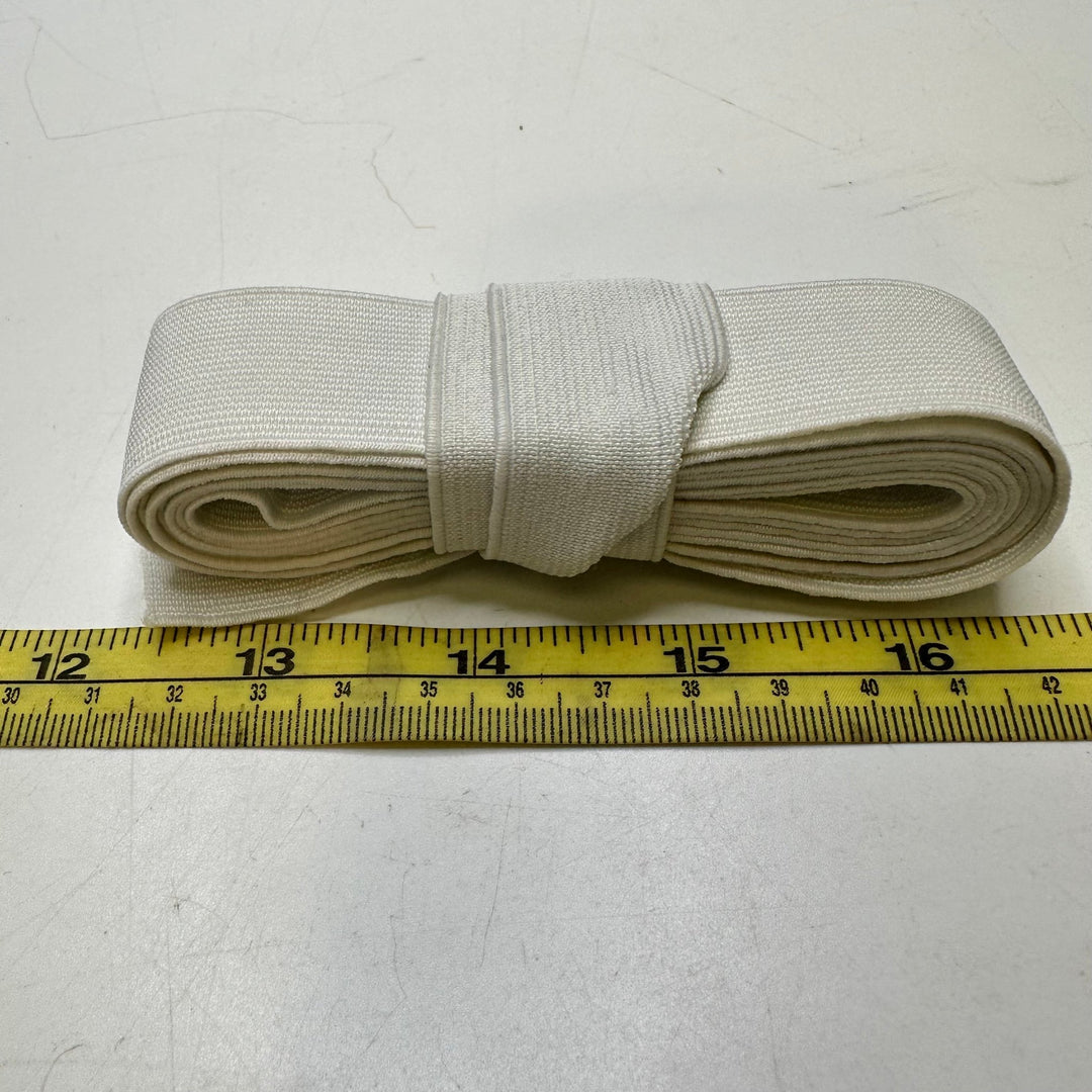 ¾" Knitted Elastic - White - 2M Bundle - True Deadstock supplies Fabric by private - Sustainable Textile | FABCYCLE