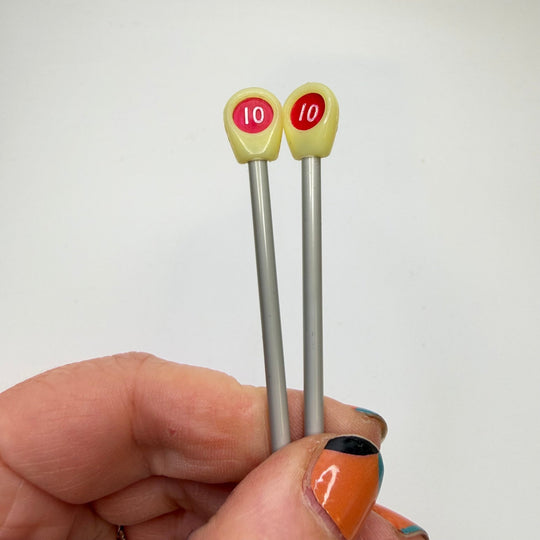 Knitting Needles Size 10 Tools - Grey/Red - Individual - True Deadstock supplies Fabric by private - Sustainable Textile | FABCYCLE