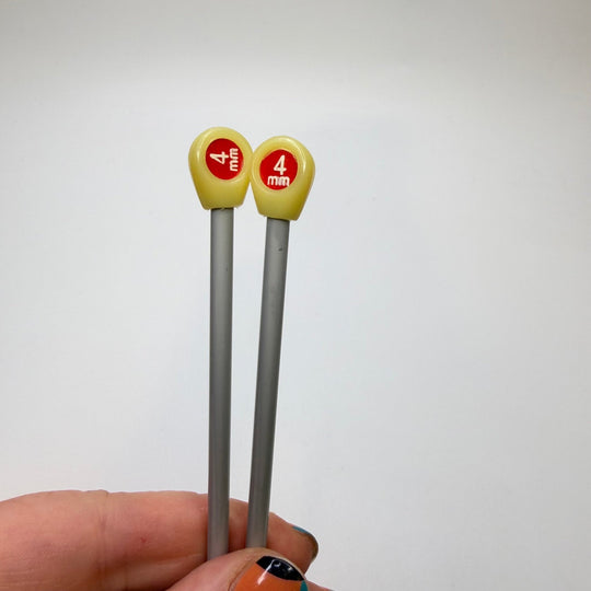 Knitting Needles Size 4 Tools - Grey/Red - Individual - True Deadstock supplies Fabric by private - Sustainable Textile | FABCYCLE