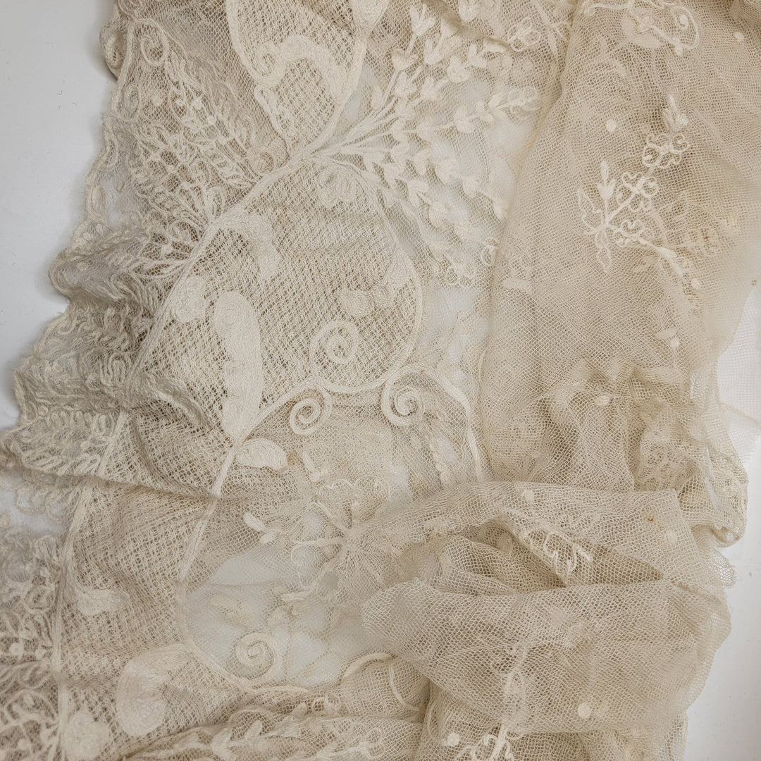 Lace Antique Skirt Overlay Clothing - Dark Cream - Individual - True Deadstock supplies Fabric by private - Sustainable Textile | FABCYCLE