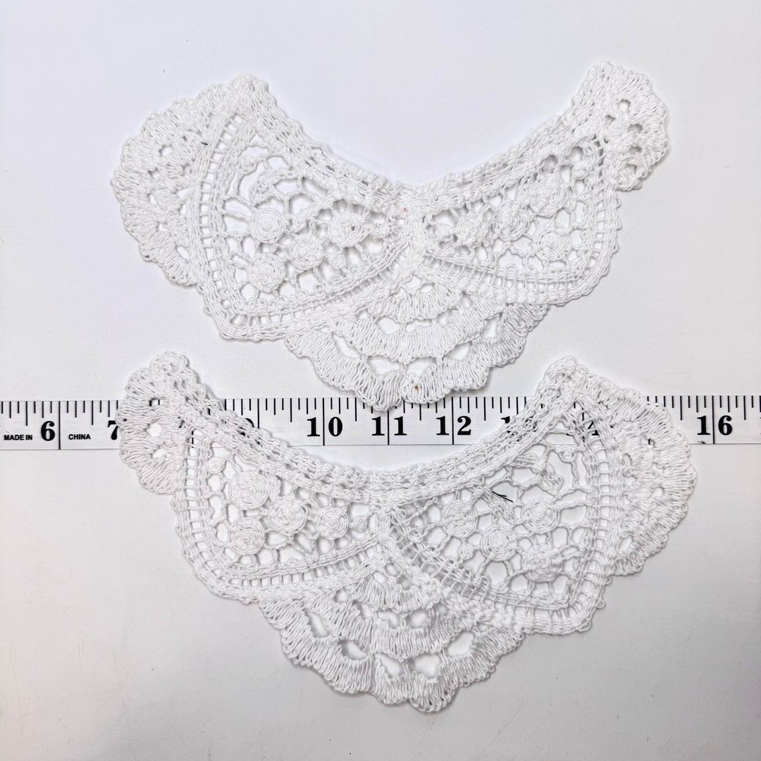 Lace Collar Pieces Accessories - White - 2 Pack - True Deadstock supplies Fabric by private - Sustainable Textile | FABCYCLE