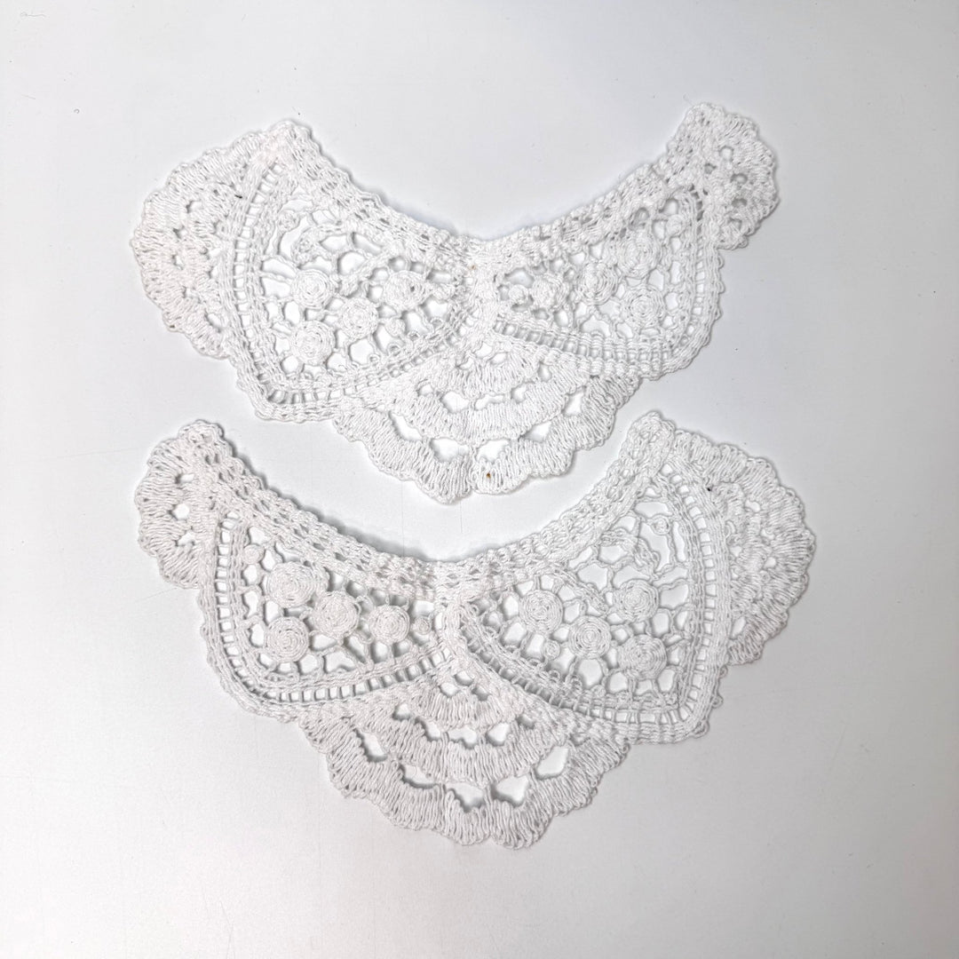 Lace Collar Pieces Accessories - White - 2 Pack - True Deadstock supplies Fabric by private - Sustainable Textile | FABCYCLE