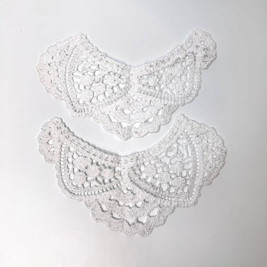 Lace Collar Pieces Accessories - White - 2 Pack - True Deadstock supplies Fabric by private - Sustainable Textile | FABCYCLE