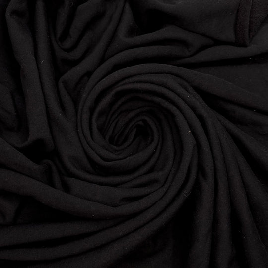 Lace Up Your Hiking Boots - Brushed French Terry Cotton Blend Knit - Black - 2.15M Bundle - True Deadstock fabric Fabric by private - Sustainable Textile | FABCYCLE