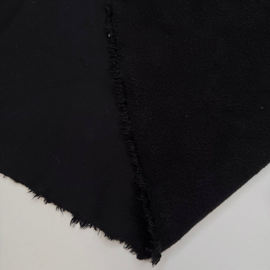 Lace Up Your Hiking Boots - Brushed French Terry Cotton Blend Knit - Black - 2.15M Bundle - True Deadstock fabric Fabric by private - Sustainable Textile | FABCYCLE
