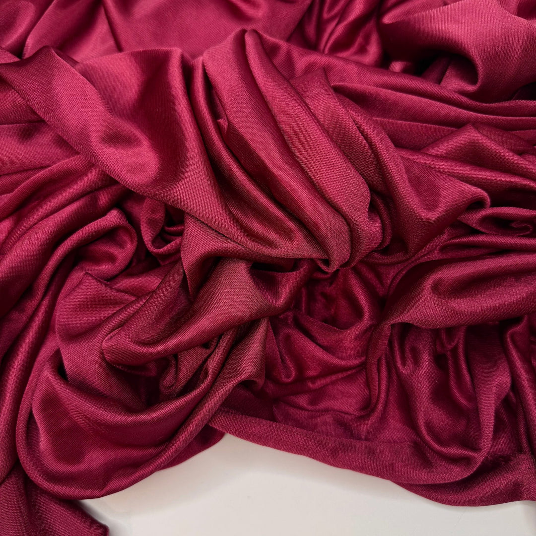 Lady In Knits - Interlock Polyester Blend Knit - Burgundy - 3.9M Bundle - True Deadstock fabric Fabric by private - Sustainable Textile | FABCYCLE