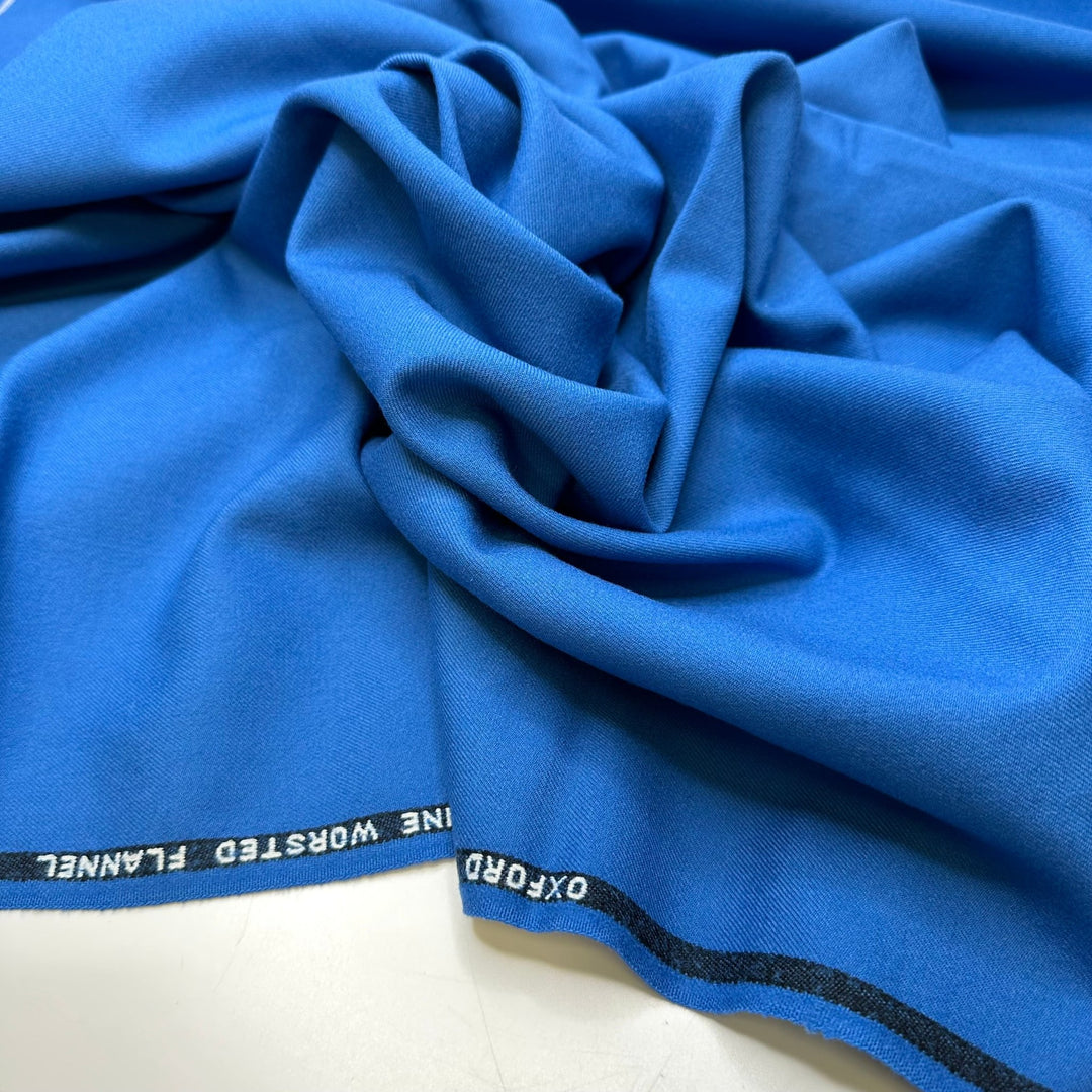 Lake Clean Up Party - Twill Weave Wool Woven - Blue - 0.95M Bundle - True Deadstock fabric Fabric by private - Sustainable Textile | FABCYCLE