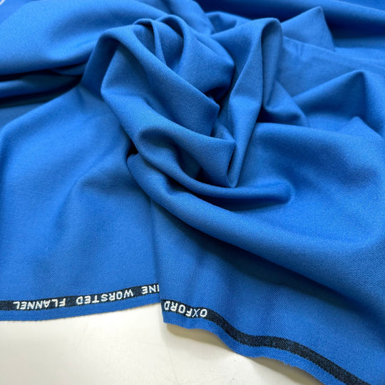 Lake Clean Up Party - Twill Weave Wool Woven - Blue - 0.95M Bundle - True Deadstock fabric Fabric by private - Sustainable Textile | FABCYCLE