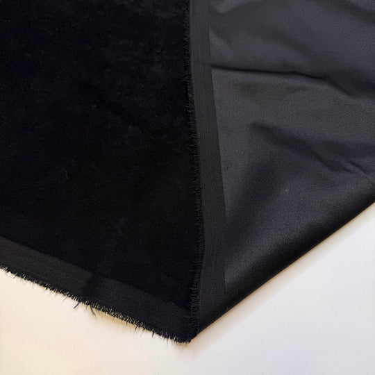 Lampet - Velvet Polyester Blend Woven - Black - 1.5M Bundle - True Deadstock fabric Fabric by private - Sustainable Textile | FABCYCLE