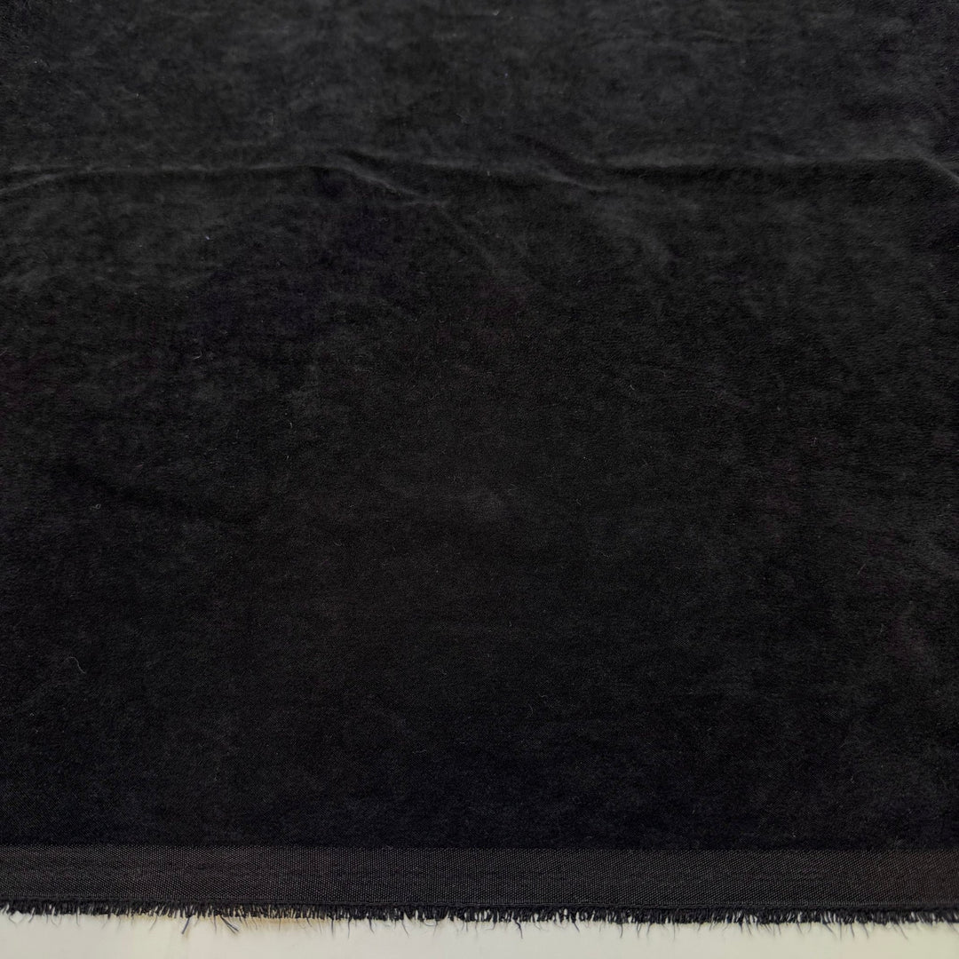 Lampet - Velvet Polyester Blend Woven - Black - 1.5M Bundle - True Deadstock fabric Fabric by private - Sustainable Textile | FABCYCLE