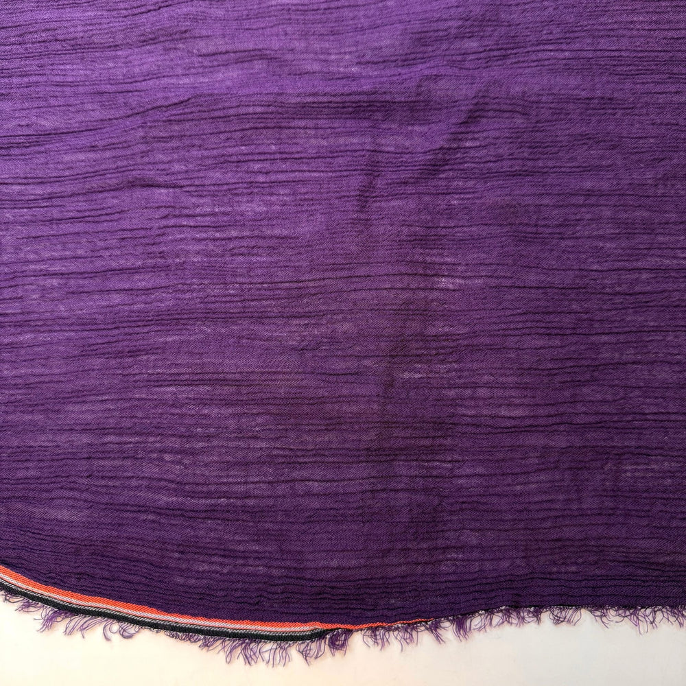 Land Of The Midnight Sun - Crinkle Cotton Woven - Dark Purple - 2.4M Bundle - True Deadstock fabric Fabric by private - Sustainable Textile | FABCYCLE