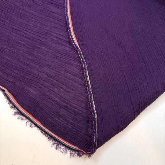Land Of The Midnight Sun - Crinkle Cotton Woven - Dark Purple - 2.4M Bundle - True Deadstock fabric Fabric by private - Sustainable Textile | FABCYCLE