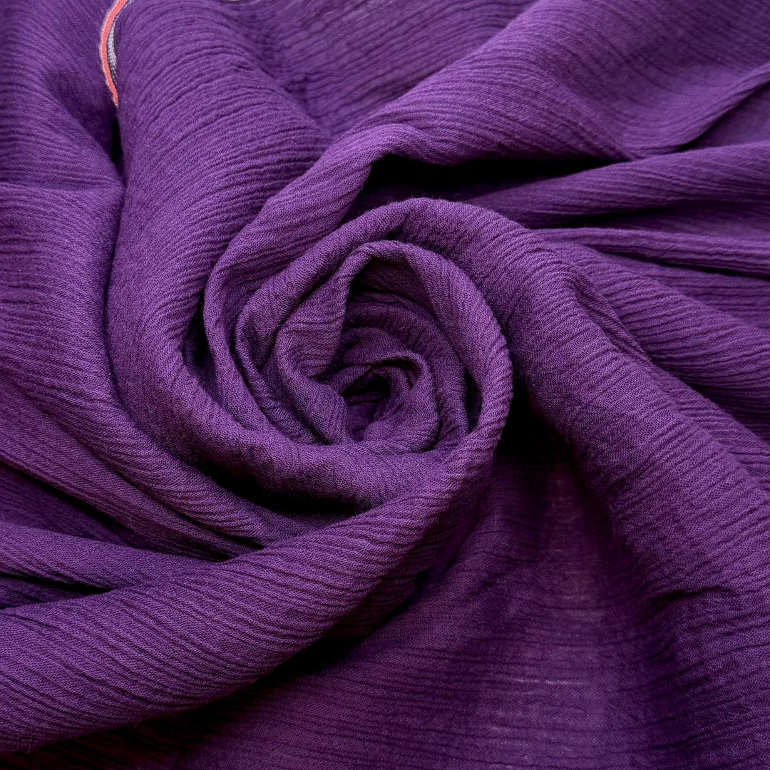 Land Of The Midnight Sun - Crinkle Cotton Woven - Dark Purple - 2.4M Bundle - True Deadstock fabric Fabric by private - Sustainable Textile | FABCYCLE