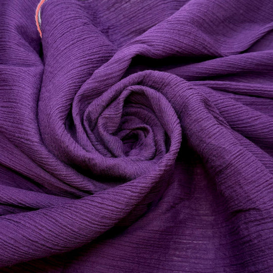 Land Of The Midnight Sun - Crinkle Cotton Woven - Dark Purple - 2.4M Bundle - True Deadstock fabric Fabric by private - Sustainable Textile | FABCYCLE