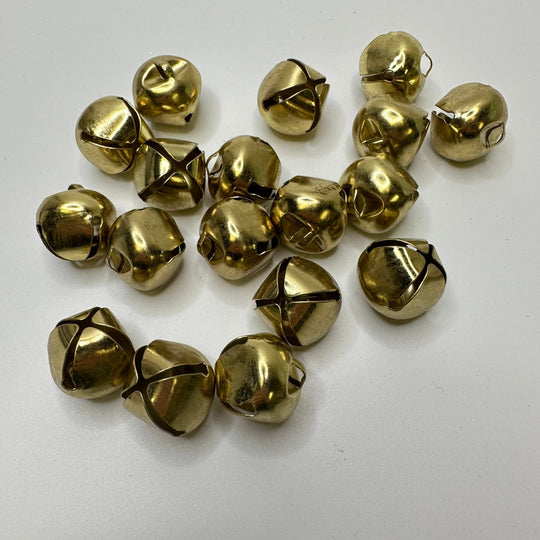 Large Jingle Bells Beads - Gold - 18 Pack - True Deadstock supplies Fabric by private - Sustainable Textile | FABCYCLE