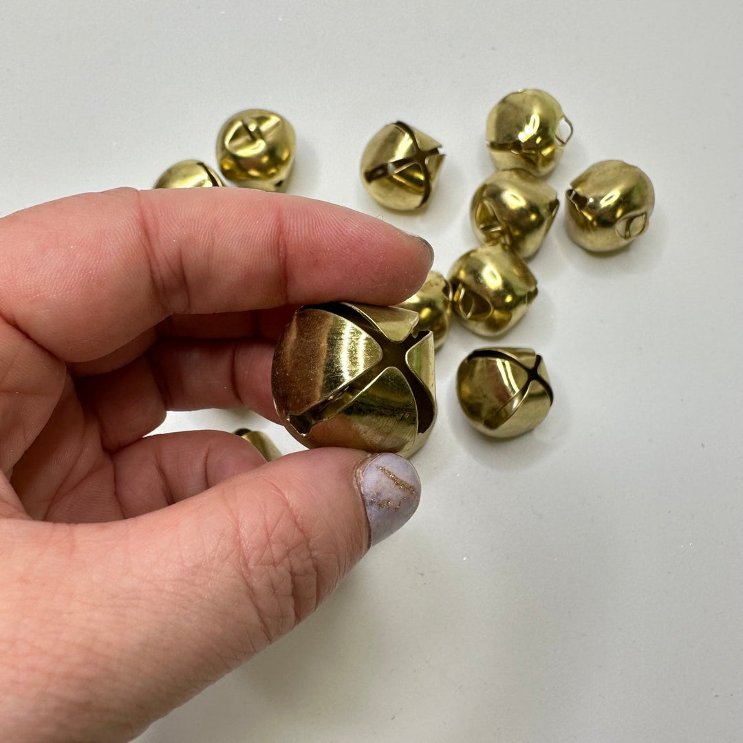 Large Jingle Bells Beads - Gold - 18 Pack - True Deadstock supplies Fabric by private - Sustainable Textile | FABCYCLE