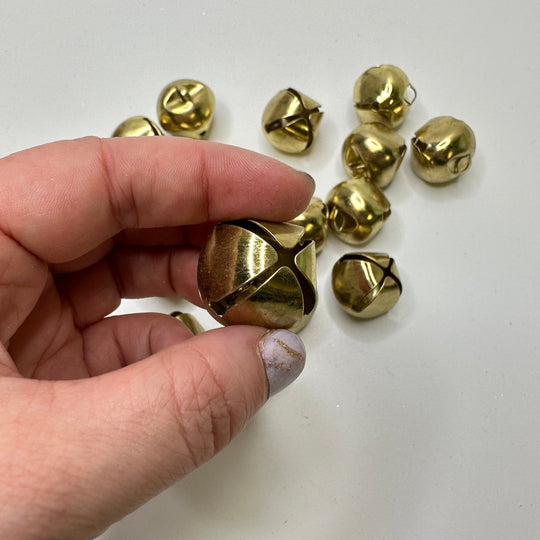 Large Jingle Bells Beads - Gold - 18 Pack - True Deadstock supplies Fabric by private - Sustainable Textile | FABCYCLE