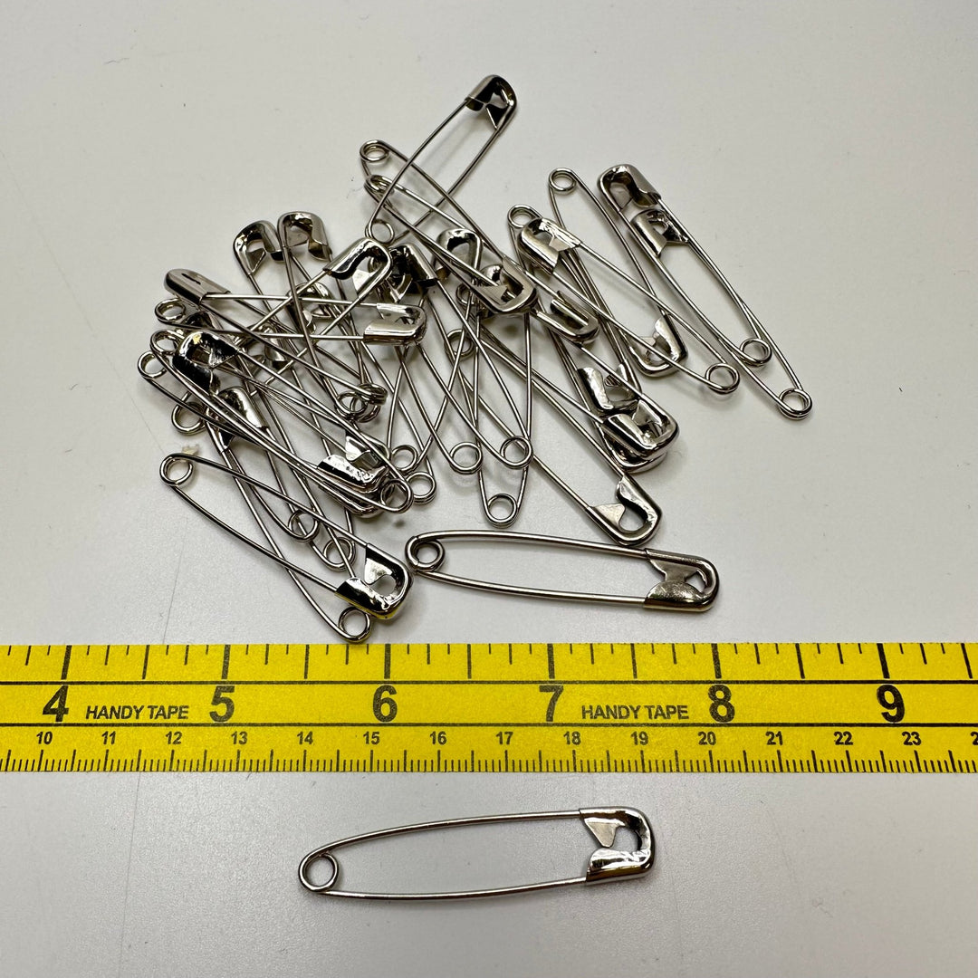 Large Safety Pins Pack Of 30 Sewing Tool - Silver - Individual - True Deadstock supplies Fabric by private - Sustainable Textile | FABCYCLE