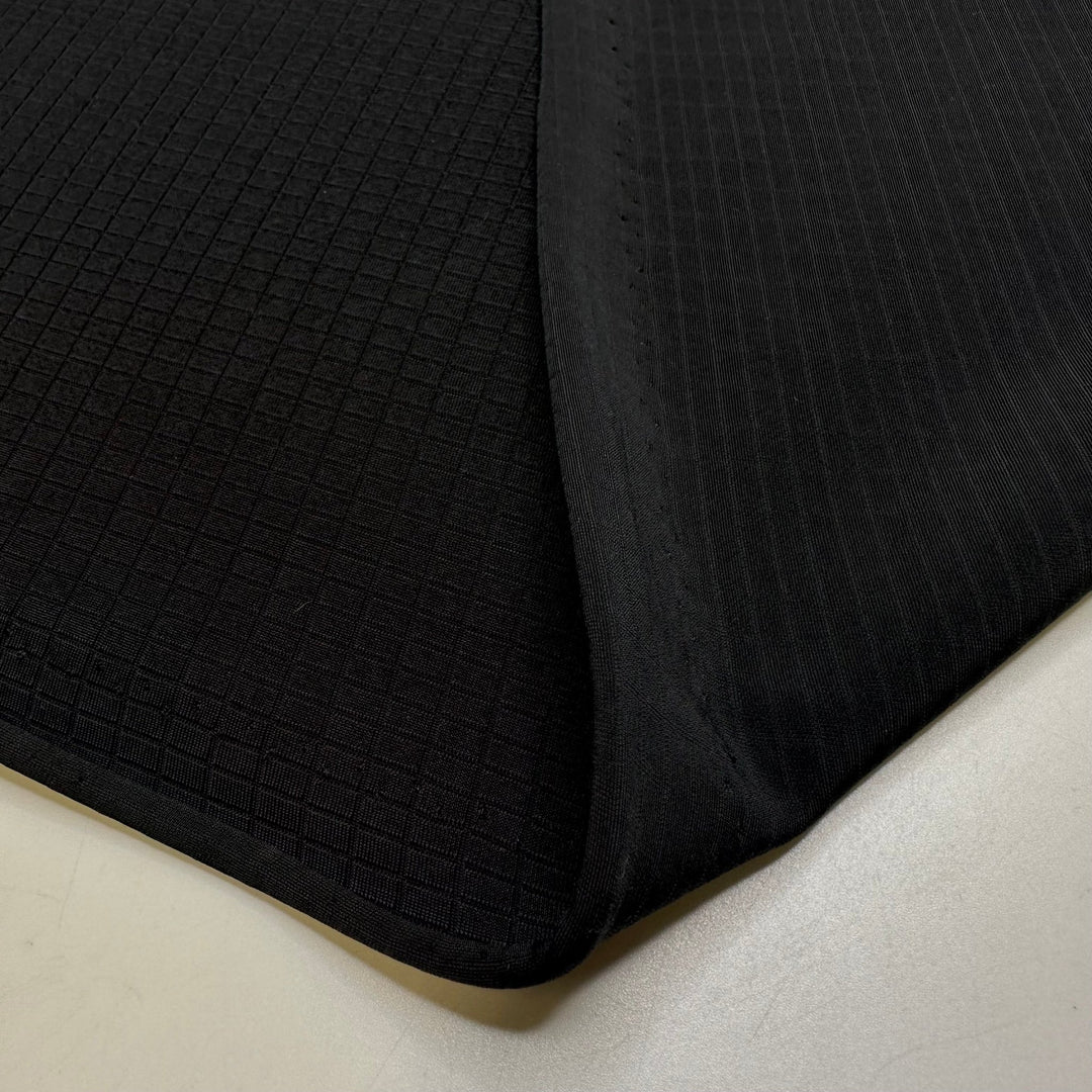 Last Swim Of The Season - Water Resistant Synthetic Blend Knit - Black Geometric - Bundles - True Deadstock fabric Fabric by private - Sustainable Textile | FABCYCLE