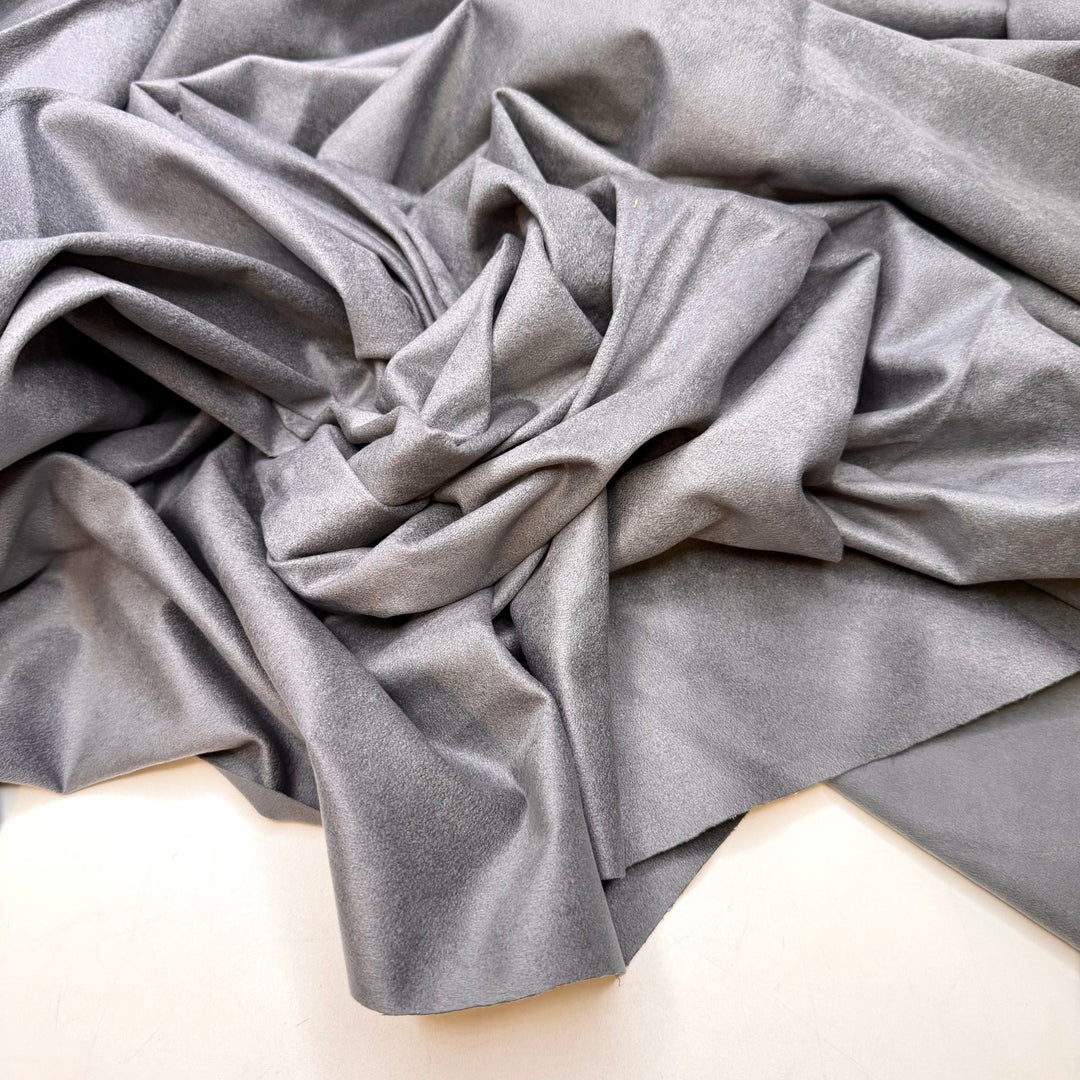Last To Leave - Faux Suede Polyester Blend Knit - Grey - 1.9M Bundle - True Deadstock fabric Fabric by private - Sustainable Textile | FABCYCLE