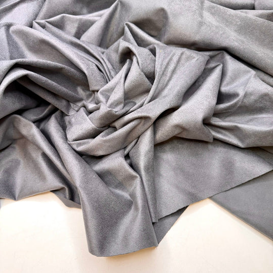 Last To Leave - Faux Suede Polyester Blend Knit - Grey - 1.9M Bundle - True Deadstock fabric Fabric by private - Sustainable Textile | FABCYCLE