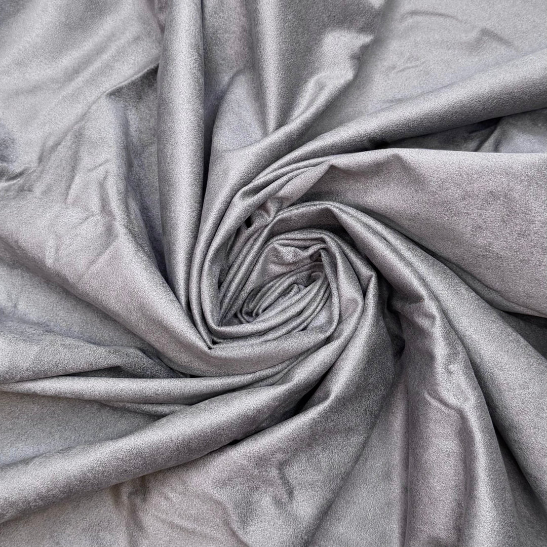 Last To Leave - Faux Suede Polyester Blend Knit - Grey - 1.9M Bundle - True Deadstock fabric Fabric by private - Sustainable Textile | FABCYCLE