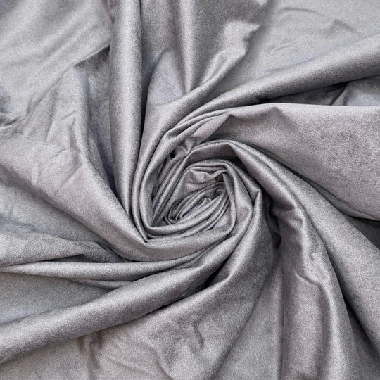 Last To Leave - Faux Suede Polyester Blend Knit - Grey - 1.9M Bundle - True Deadstock fabric Fabric by private - Sustainable Textile | FABCYCLE