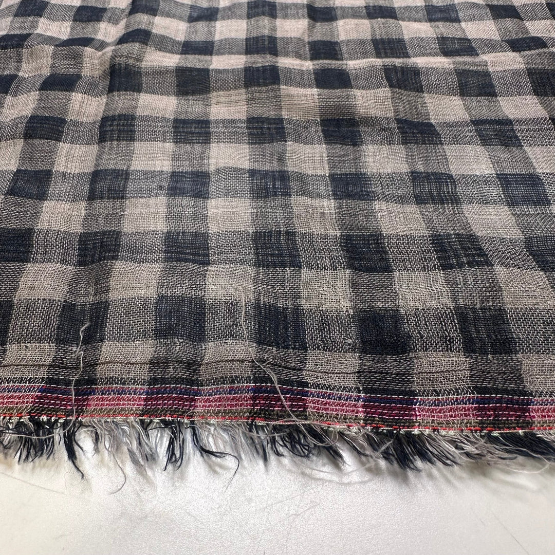 Late Night Sewing - Natural Blend Woven - Blue Plaid - 1.5M Bundle - True Deadstock fabric Fabric by private - Sustainable Textile | FABCYCLE
