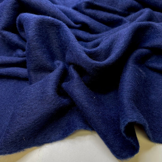 Late Nights By The Lake - Brushed Wool Woven - Dark Blue - 0.7M Bundle - True Deadstock fabric Fabric by private - Sustainable Textile | FABCYCLE