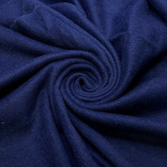 Late Nights By The Lake - Brushed Wool Woven - Dark Blue - 0.7M Bundle - True Deadstock fabric Fabric by private - Sustainable Textile | FABCYCLE