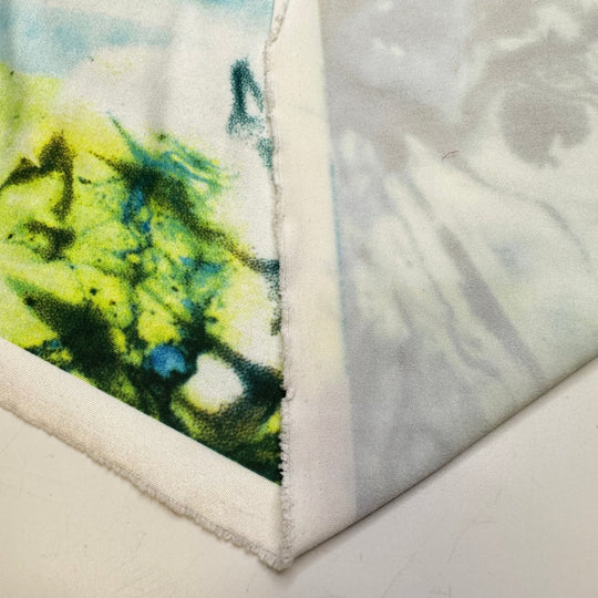 Lava Lamp - Polyester Blend Knit - Blue/Green Abstract - 3M Bundle - True Deadstock fabric Fabric by private - Sustainable Textile | FABCYCLE