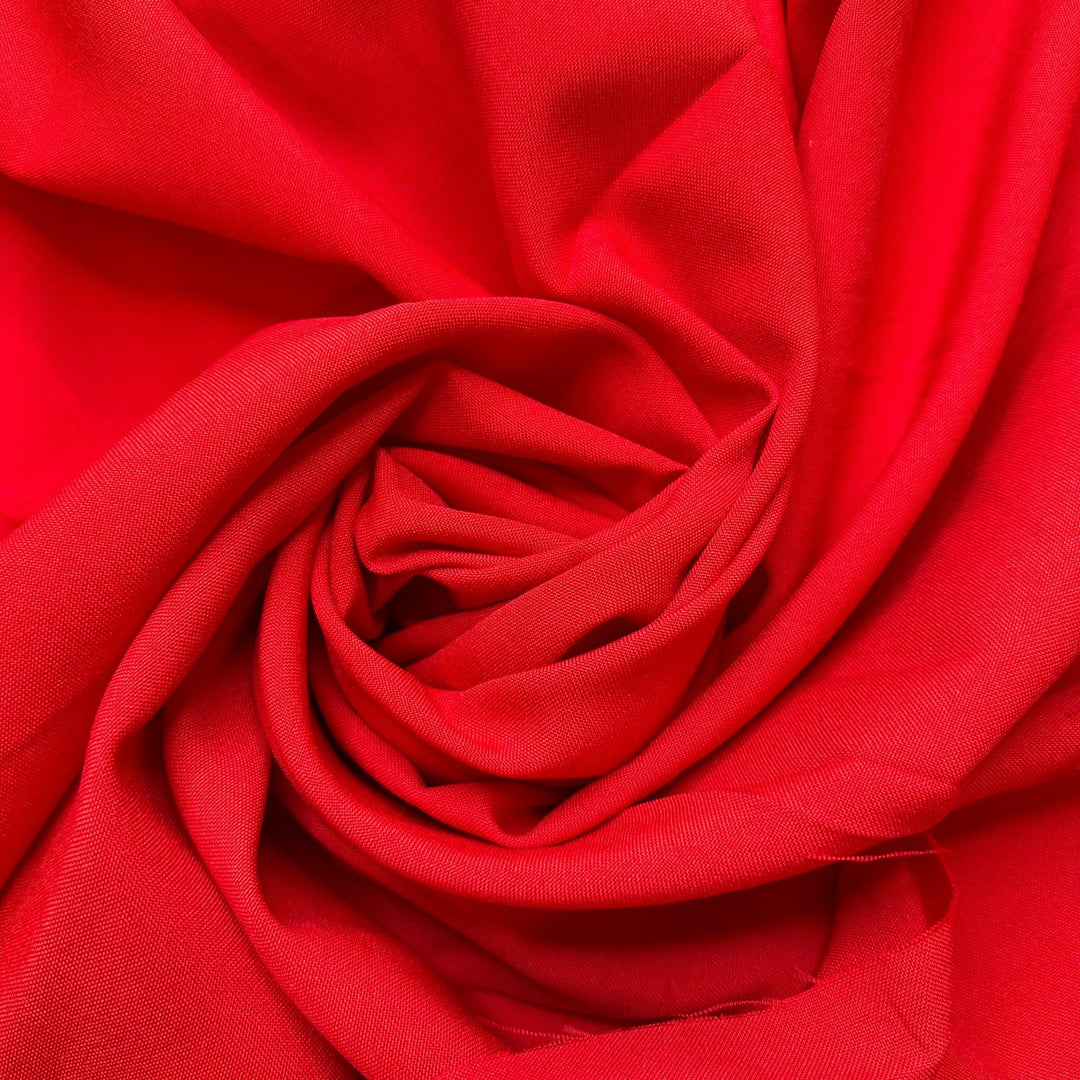 Laying Out The Dinner Table - Poly Woven - Red - Bundles - True Deadstock fabric Fabric by private - Sustainable Textile | FABCYCLE