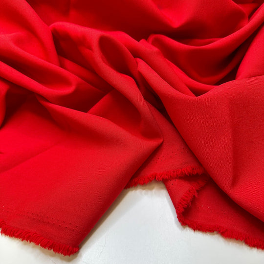 Laying Out The Dinner Table - Poly Woven - Red - Bundles - True Deadstock fabric Fabric by private - Sustainable Textile | FABCYCLE