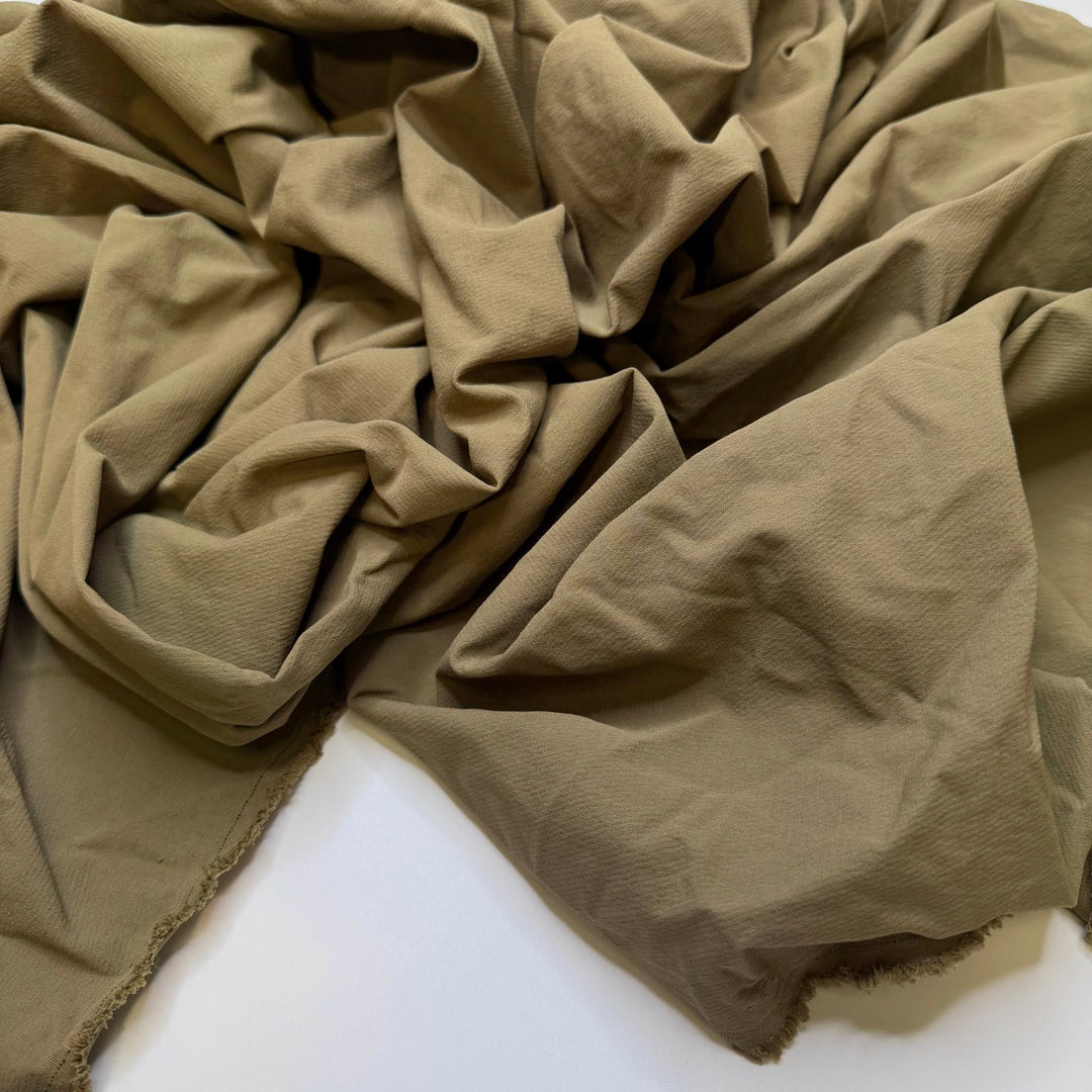 Learned A New Skill - Water Resistant Nylon Blend Woven - Olive Green - 1.2M Bundle - True Deadstock fabric Fabric by private - Sustainable Textile | FABCYCLE