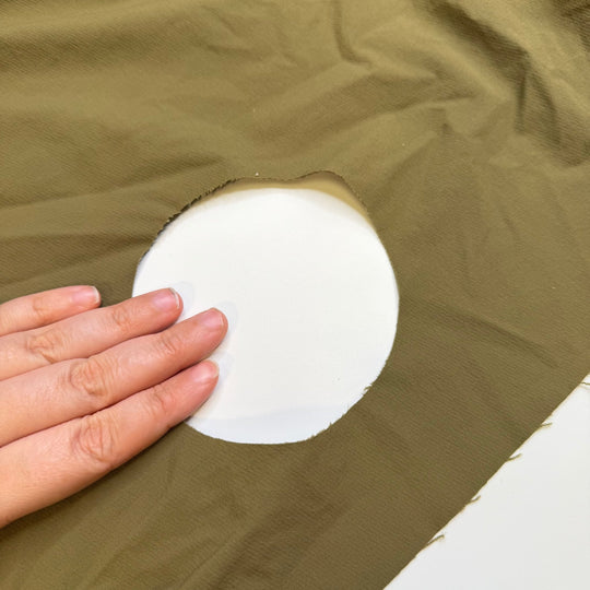 Learned A New Skill - Water Resistant Nylon Blend Woven - Olive Green - 1.2M Bundle - True Deadstock fabric Fabric by private - Sustainable Textile | FABCYCLE