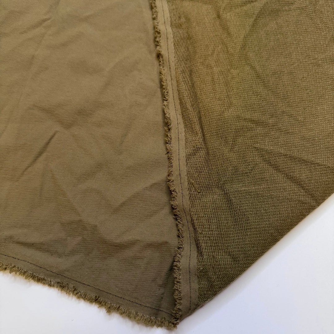 Learned A New Skill - Water Resistant Nylon Blend Woven - Olive Green - 1.2M Bundle - True Deadstock fabric Fabric by private - Sustainable Textile | FABCYCLE