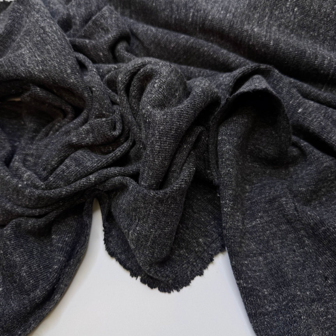 Learned How To Drive - Rib Knit Natural Blend Knit - Dark Grey - Bundles - True Deadstock fabric Fabric by private - Sustainable Textile | FABCYCLE