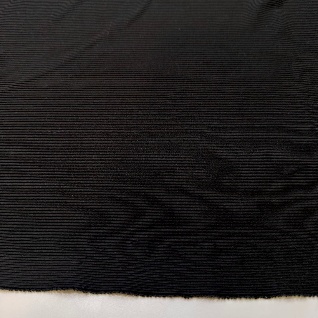 Learning About The Earth - Rib Knit Natural Blend Knit - Black - 1.35M Bundle - True Deadstock fabric Fabric by private - Sustainable Textile | FABCYCLE