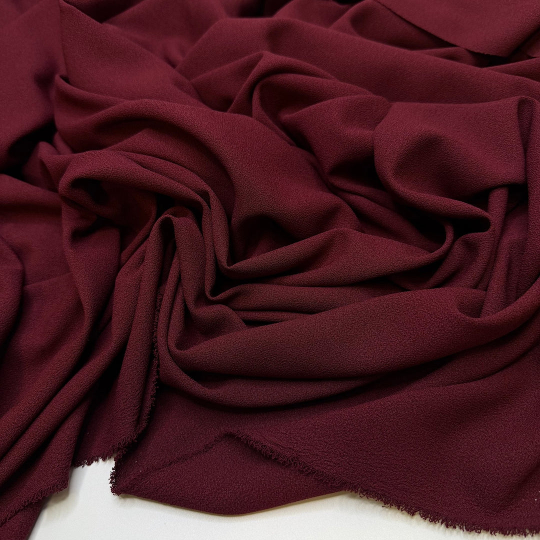 Learning Family Recipes - Crepe Polyester Blend Woven - Burgundy - Bundles - True Deadstock fabric Fabric by private - Sustainable Textile | FABCYCLE