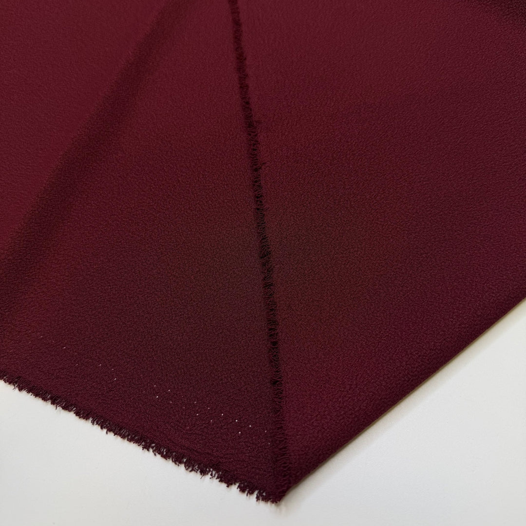 Learning Family Recipes - Crepe Polyester Blend Woven - Burgundy - Bundles - True Deadstock fabric Fabric by private - Sustainable Textile | FABCYCLE