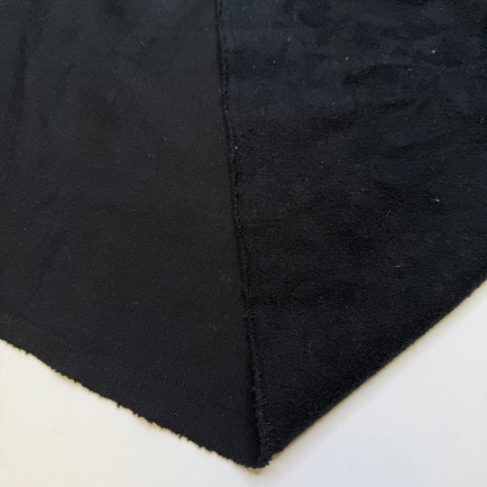 Learning Local Flora - Jersey Fleece Cotton Blend Knit - Black - 1.1M Bundle - True Deadstock fabric Fabric by private - Sustainable Textile | FABCYCLE