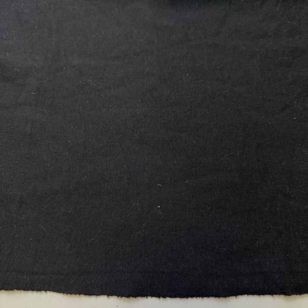 Learning Local Flora - Jersey Fleece Cotton Blend Knit - Black - 1.1M Bundle - True Deadstock fabric Fabric by private - Sustainable Textile | FABCYCLE