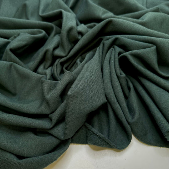 Learning To Forage - Jersey Fleece Cotton/Bamboo Knit - Green - 0.95M Bundle - True Deadstock fabric Fabric by private - Sustainable Textile | FABCYCLE
