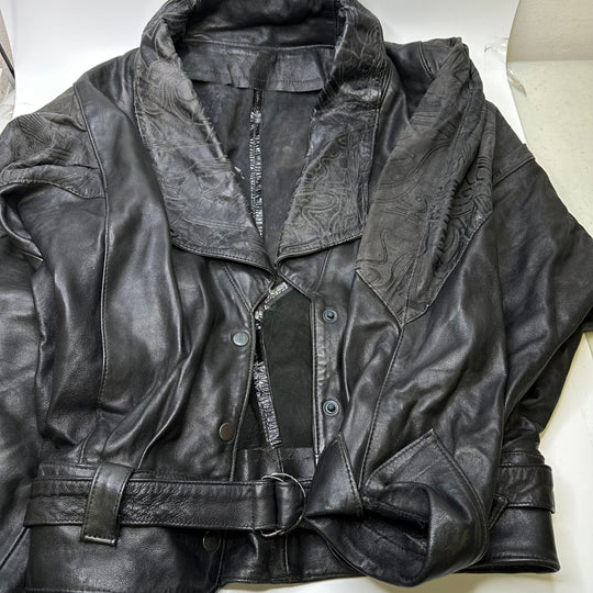 Leather Jacket Clothing - Black Multi - Individual - True Deadstock supplies Fabric by private - Sustainable Textile | FABCYCLE