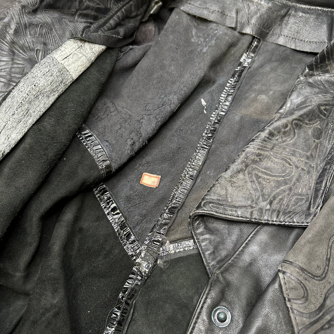 Leather Jacket Clothing - Black Multi - Individual - True Deadstock supplies Fabric by private - Sustainable Textile | FABCYCLE