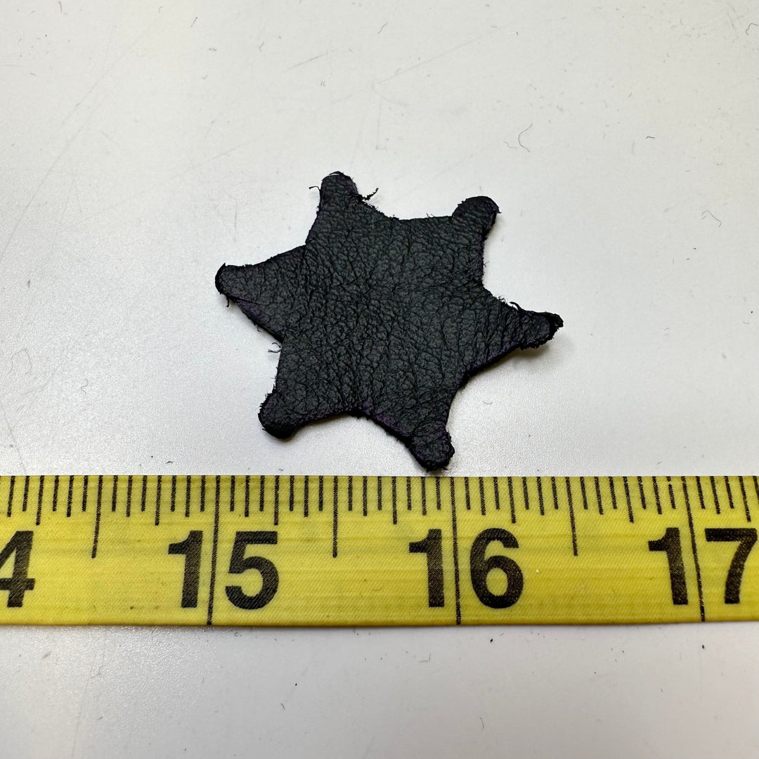 Leather Sheriff Star Applique - Black - Individual - True Deadstock supplies Fabric by private - Sustainable Textile | FABCYCLE