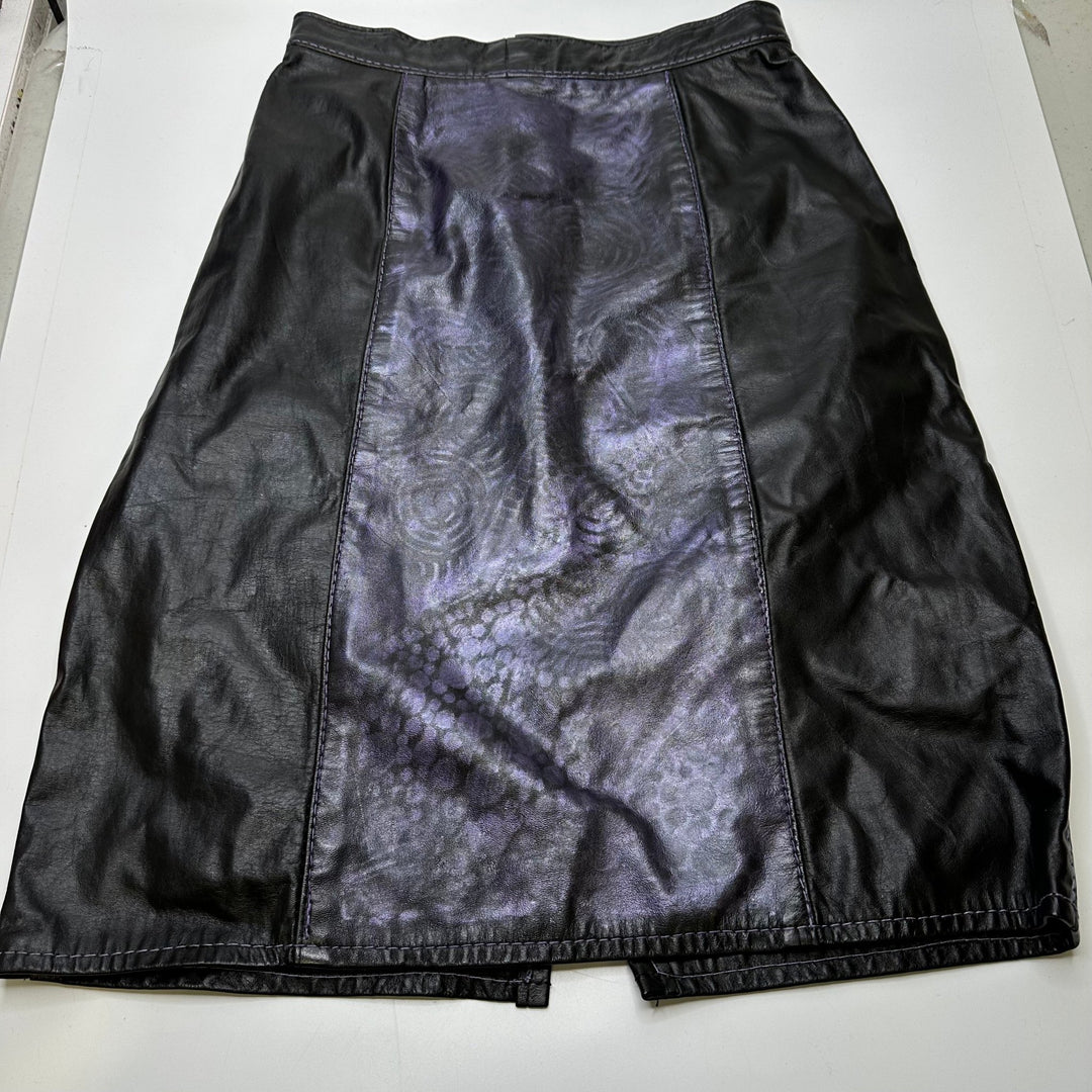 Leather Skirt Clothing - Black/Purple - Individual - True Deadstock supplies Fabric by private - Sustainable Textile | FABCYCLE