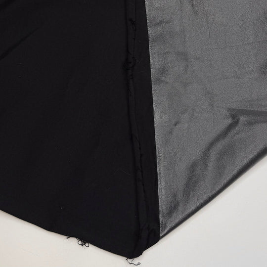 Leave It Better Than You Found It - PU Coated Jersey Cotton/Spandex Knit - Black/Grey - 3.25M Bundle - True Deadstock fabric Fabric by private - Sustainable Textile | FABCYCLE