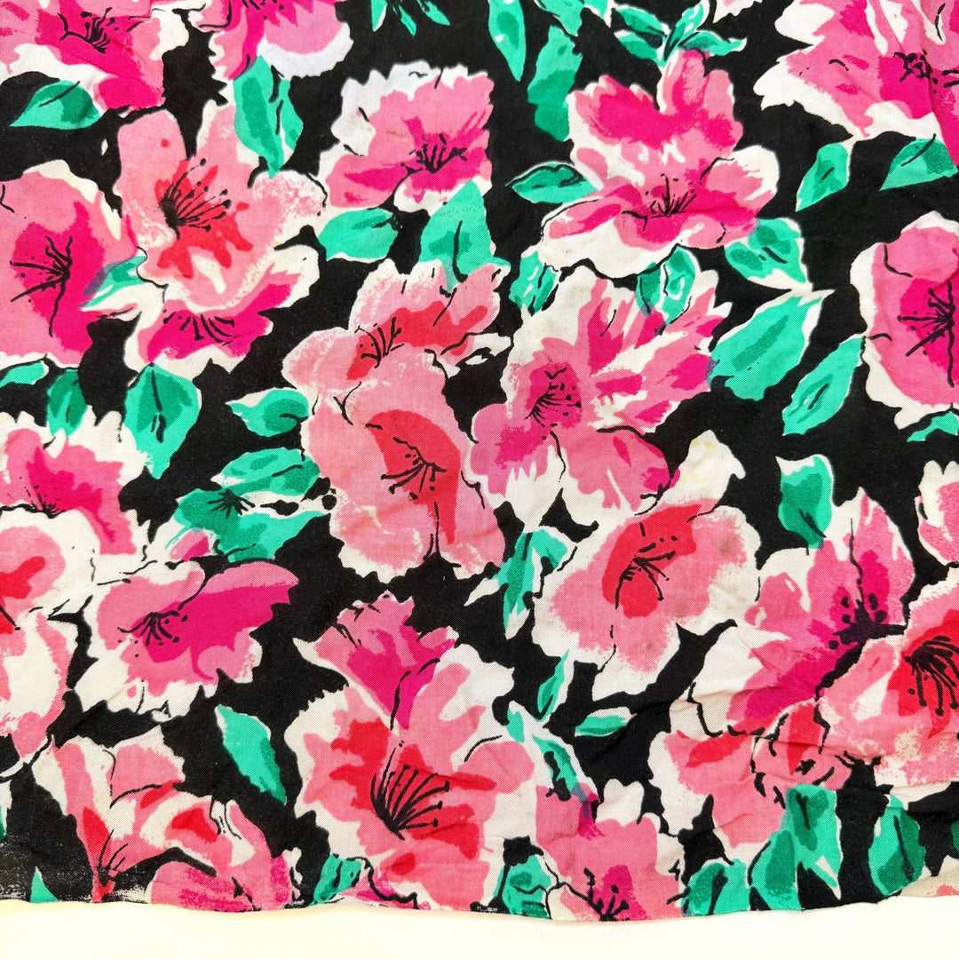 Leave It To Chance - Rayon - Black/Pink Floral - 2.6M Bundle - True Deadstock fabric Fabric by private - Sustainable Textile | FABCYCLE
